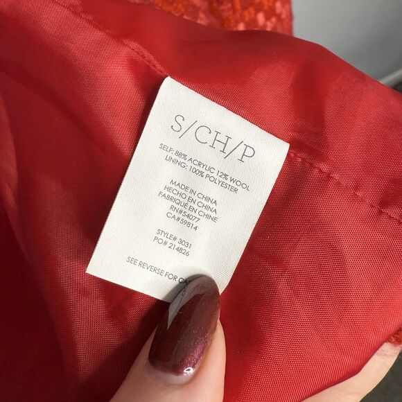 Cabi Scarlet Tweed Sloan Jacket Wool Blend Pink Red Style 3031 Size Small - Picture 12 of 12